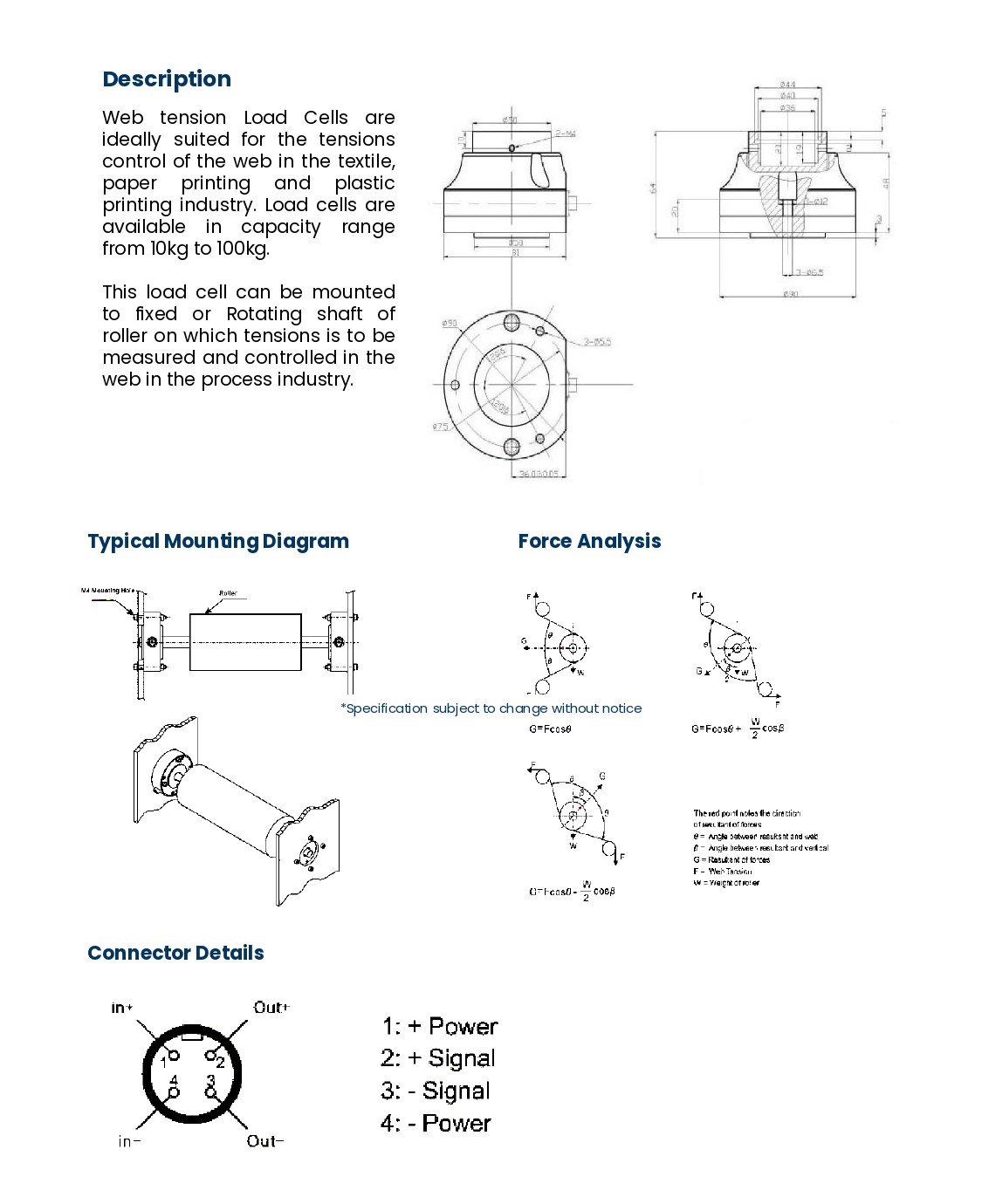 Web Tension Load Cell Diagram